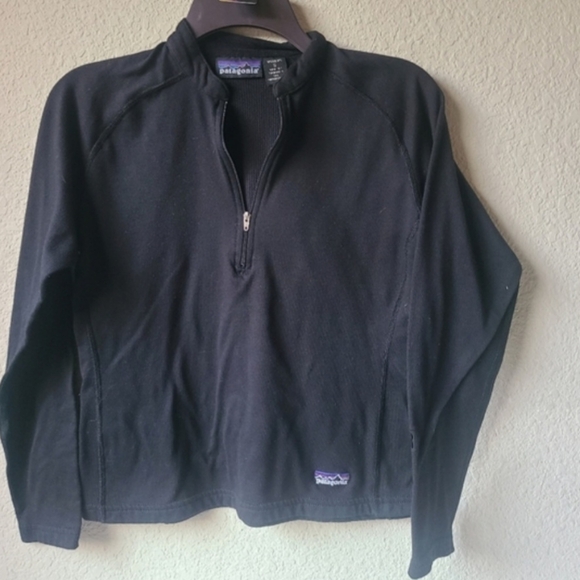 Patagonia Polartec Lightweight Zipper Black Pullover Women's Size S - Picture 1 of 8